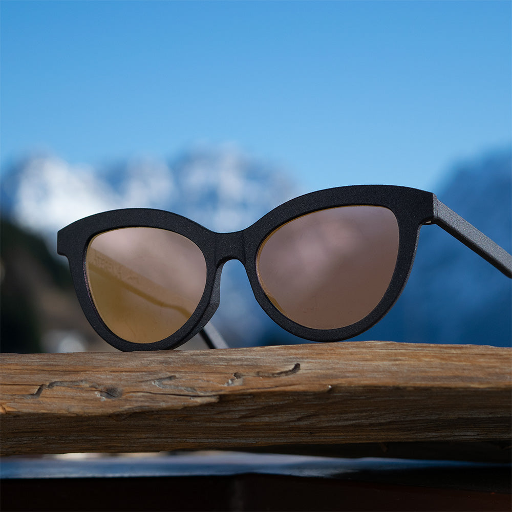 Enrosadira occhiali da sole lente rosa specchiata oro