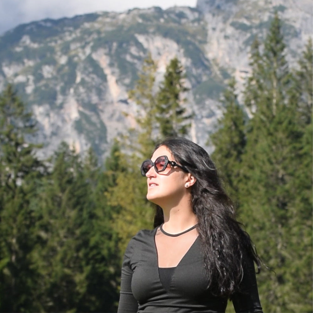 Occhiali da sole esagonali donna Hexa lenti rosa sfumato