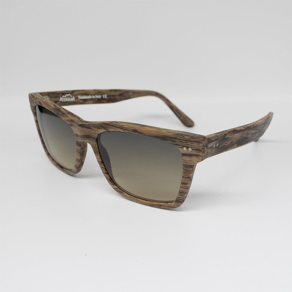 Occhiali effetto legno bioacetato lenti sfumate