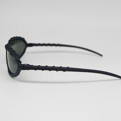 Occhiali da sole uomo artigianali Vortice lenti grigio fumo stampati in 3D